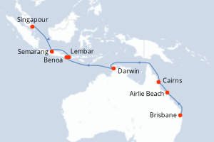 Itinéraire croisière Silversea au départ de Brisbane