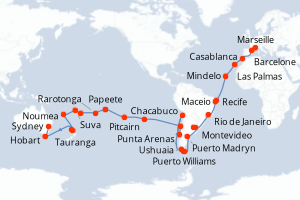 Itinéraire croisière Costa Croisières au départ de Marseille