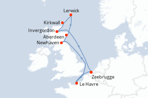 Itinéraire croisière CFC au départ de Zeebrugge