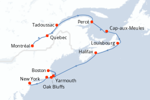 Itinéraire croisière Ponant au départ de Montréal