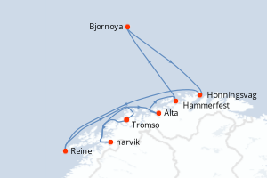 Itinéraire croisière Ponant au départ de Tromso