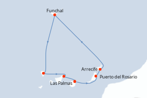 Itinéraire croisière MSC Croisières au départ de Las Palmas