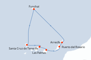 Itinéraire croisière MSC Croisières au départ de Santa Cruz de Tenerife