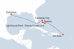 Itinéraire croisière Disney Cruise Line au départ de Galveston