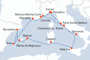 Itinéraire croisière Explora Journeys au départ de Monaco Monte-Carlo