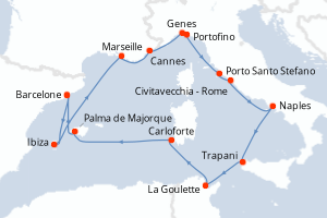 Itinéraire croisière Explora Journeys au départ de Barcelone