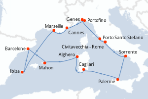 Itinéraire croisière Explora Journeys au départ de Civitavecchia - Rome