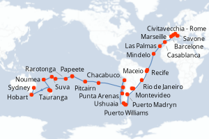 Itinéraire croisière Costa Croisières au départ de Civitavecchia - Rome