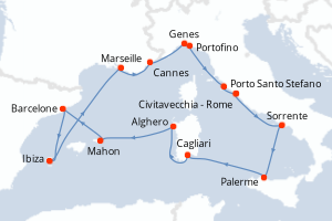 Itinéraire croisière Explora Journeys au départ de Civitavecchia - Rome