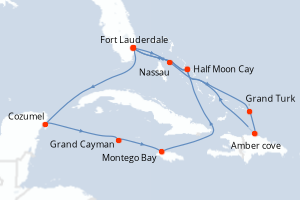 Itinéraire croisière Holland America Line au départ de Fort Lauderdale