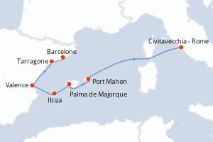 Itinéraire croisière Silversea au départ de Civitavecchia - Rome