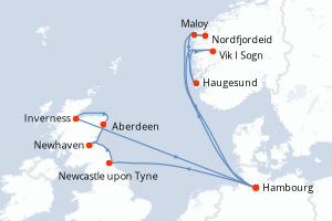 Itinéraire croisière Costa Croisières au départ de Hambourg