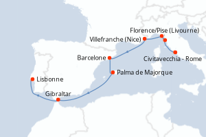 Itinéraire croisière Azamara au départ de Civitavecchia - Rome