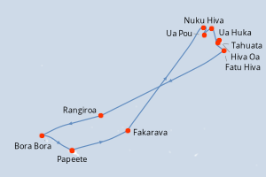 Itinéraire croisière Aranui au départ de Papeete