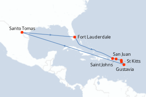 Itinéraire croisière Silversea au départ de Fort Lauderdale