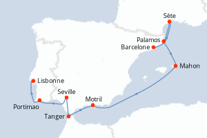 Itinéraire croisière Seabourn Cruise Line au départ de Barcelone