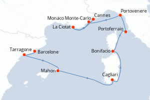 Itinéraire croisière Seabourn Cruise Line au départ de Barcelone