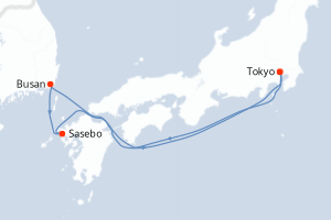 Itinéraire croisière MSC Croisières au départ de Tokyo