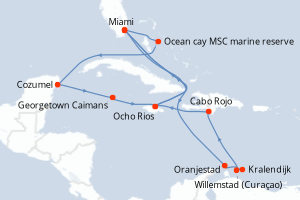 Itinéraire croisière MSC Croisières au départ de Miami