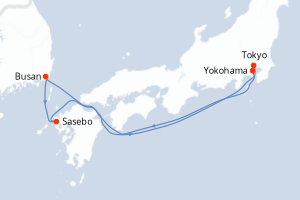 Itinéraire croisière MSC Croisières au départ de Tokyo