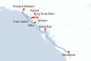 Itinéraire croisière Seabourn Cruise Line au départ de Vancouver