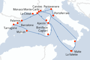 Itinéraire croisière Seabourn Cruise Line au départ de Monaco Monte-Carlo