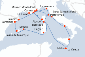 Itinéraire croisière Seabourn Cruise Line au départ de Barcelone