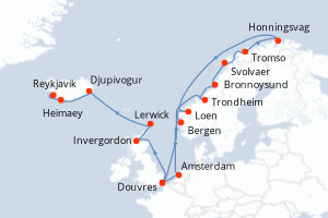 Itinéraire croisière Seabourn Cruise Line au départ de Douvres