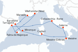 Itinéraire croisière Cunard au départ de Civitavecchia - Rome