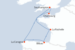 Itinéraire croisière MSC Croisières au départ de Southampton