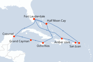 Itinéraire croisière Holland America Line au départ de Fort Lauderdale