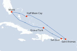 Itinéraire croisière Holland America Line au départ de Miami