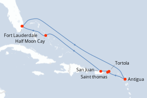 Itinéraire croisière Holland America Line au départ de Fort Lauderdale