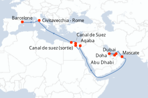 Itinéraire croisière MSC Croisières au départ de Dubai