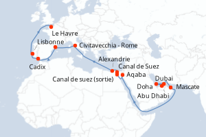 Itinéraire croisière MSC Croisières au départ de Dubai