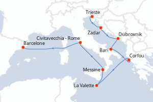 Itinéraire croisière MSC Croisières au départ de Trieste