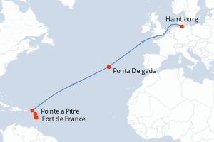 Itinéraire croisière MSC Croisières au départ de Fort de France