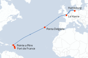 Itinéraire croisière MSC Croisières au départ de Fort de France