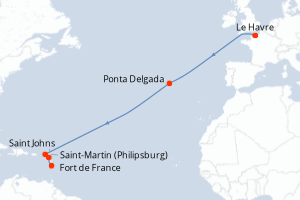 Itinéraire croisière MSC Croisières au départ de Le Havre