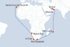 Itinéraire croisière Costa Croisières au départ de Dubai