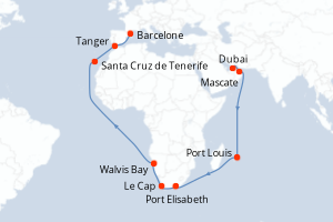 Itinéraire croisière Costa Croisières au départ de Dubai