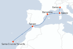 Itinéraire croisière Costa Croisières au départ de Santa Cruz de Tenerife