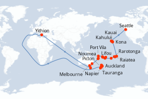 Itinéraire croisière Holland America Line au départ de Auckland