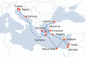 Itinéraire croisière Holland America Line au départ de Trieste