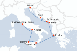 Itinéraire croisière Holland America Line au départ de Trieste