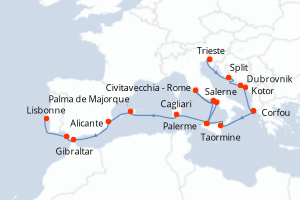 Itinéraire croisière Holland America Line au départ de Trieste