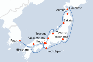 Itinéraire croisière Holland America Line au départ de Yokohama