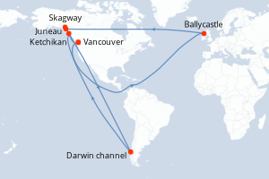 Itinéraire croisière Holland America Line au départ de Vancouver