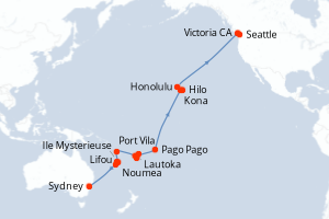 Itinéraire croisière Holland America Line au départ de Sydney