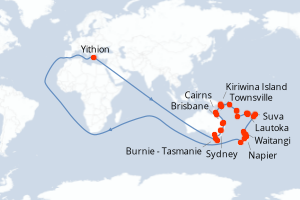 Itinéraire croisière Holland America Line au départ de Sydney